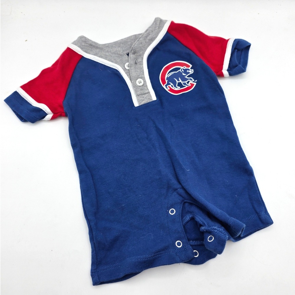 Chicago Cubs MLB Baby Romper Jersey Blue Red 0-3 Months Genuine Merchandise